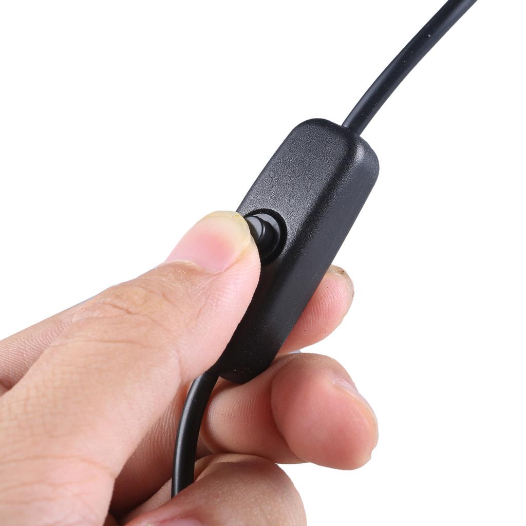 USB To DC5.5x2.1mm Power Cable Cord with Convenient On/Off Switch Button for 5V Electronic Devices 100cm Long Black