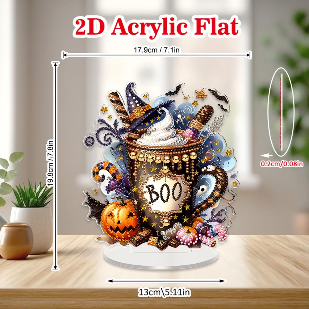 2D плоская Алмазная живопись Хэллоуин DIY Настольные украшения Набор Алмазная живопись Настольные украшения для дома Офиса Настольный декор