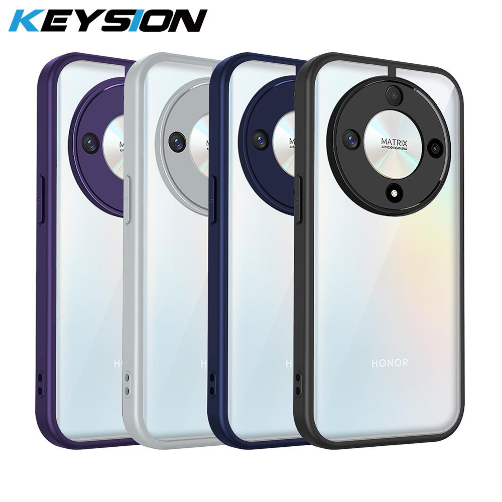 KEYSION Прозрачный чехол для телефона HONOR X9d 5G Мягкий силикон+ПК Прозрачная противоударная задняя крышка для телефона для Huawei Magic 8 Lite 5G