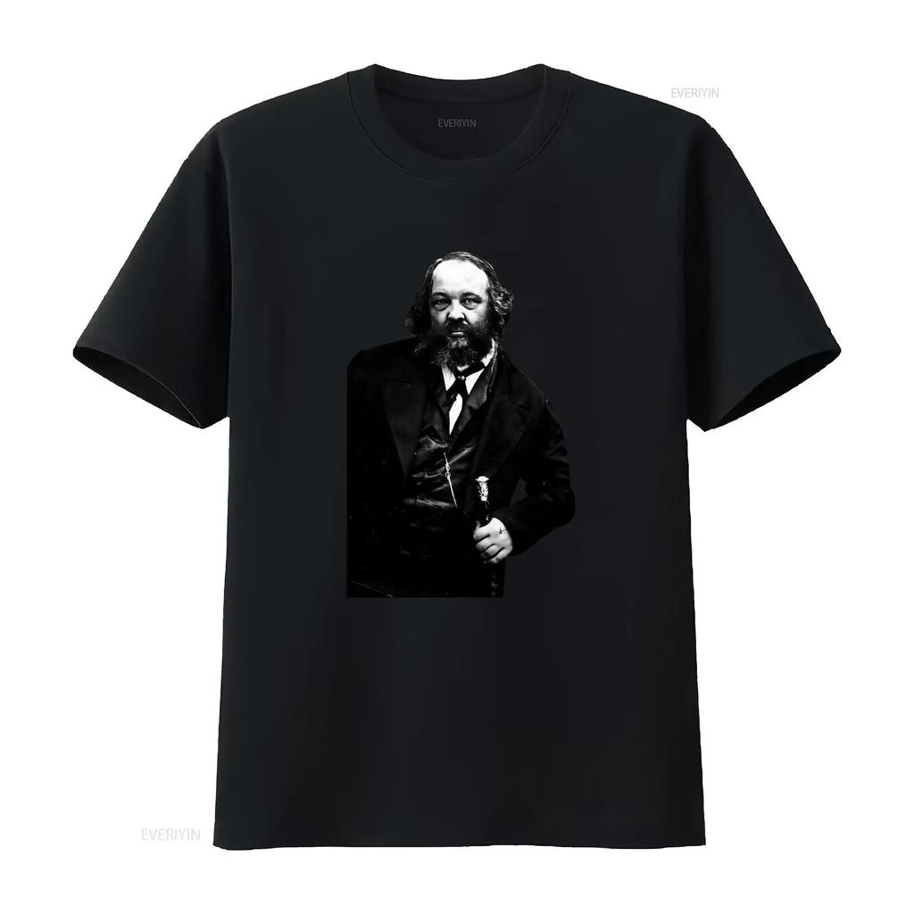 Mikhail Bakunin Anarchia Vintage Style T Shirt for Men and Women Unique Historical Figure Print High Quality Fabric vintage