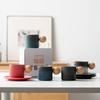 Ceramic Coffee Cup and Saucer Set Mug Black Pottery Gradient Ceramic Cups Nordic Simple High-value Cups