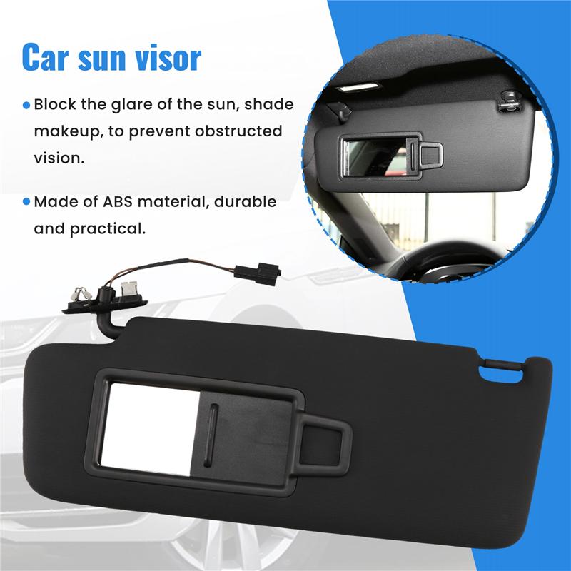 ABLZ-Car Front Sun Visor Panel With Makeup Mirror For VW Jetta Golf 7 MK7 T-Cross Passat B8 5GG857551 5GG857552