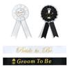 Bride To Be Sash White Veil with Comb Badge Wedding Bridal Shower Decoration Bachelorette Party Hen Night Supplies Groom To Be
