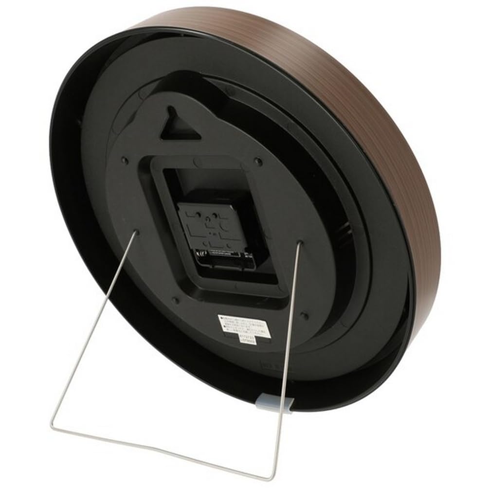 Радиоуправляемые часы Nitori с секундной стрелкой, термометром и гигрометром, настенные/настольные часы, Foret, средне-коричневые, NITORI 8172723