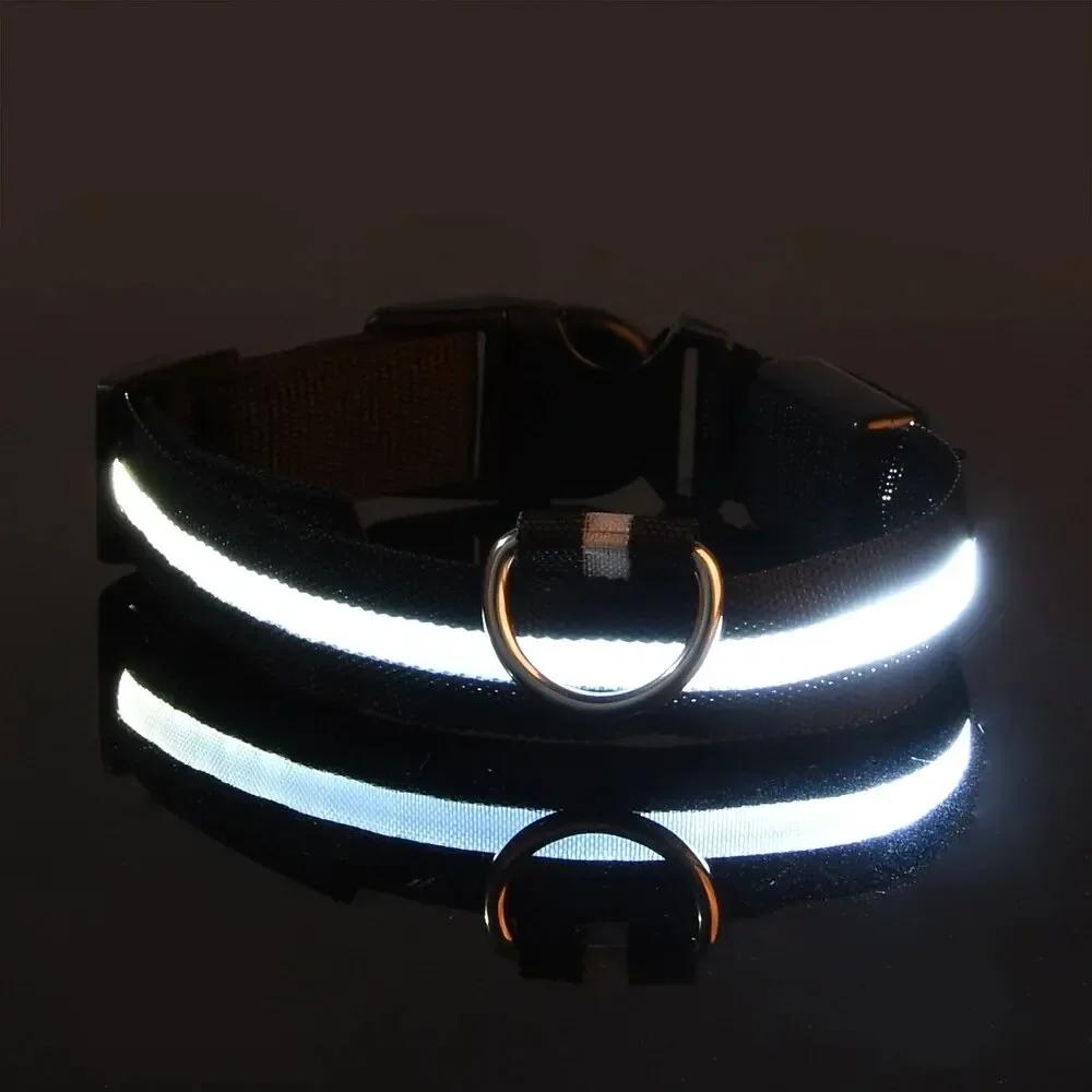 Light Up LED Pet Dog Collar Safety Night Walking Flashing Glow In The Dark LED Pet Dog Battery Collar Small Medium Large Dog