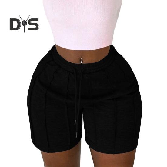 Женские спортивные шорты, повседневные спортивные шорты, эластичные мини-шорты с завязками на талии, летняя спортивная одежда