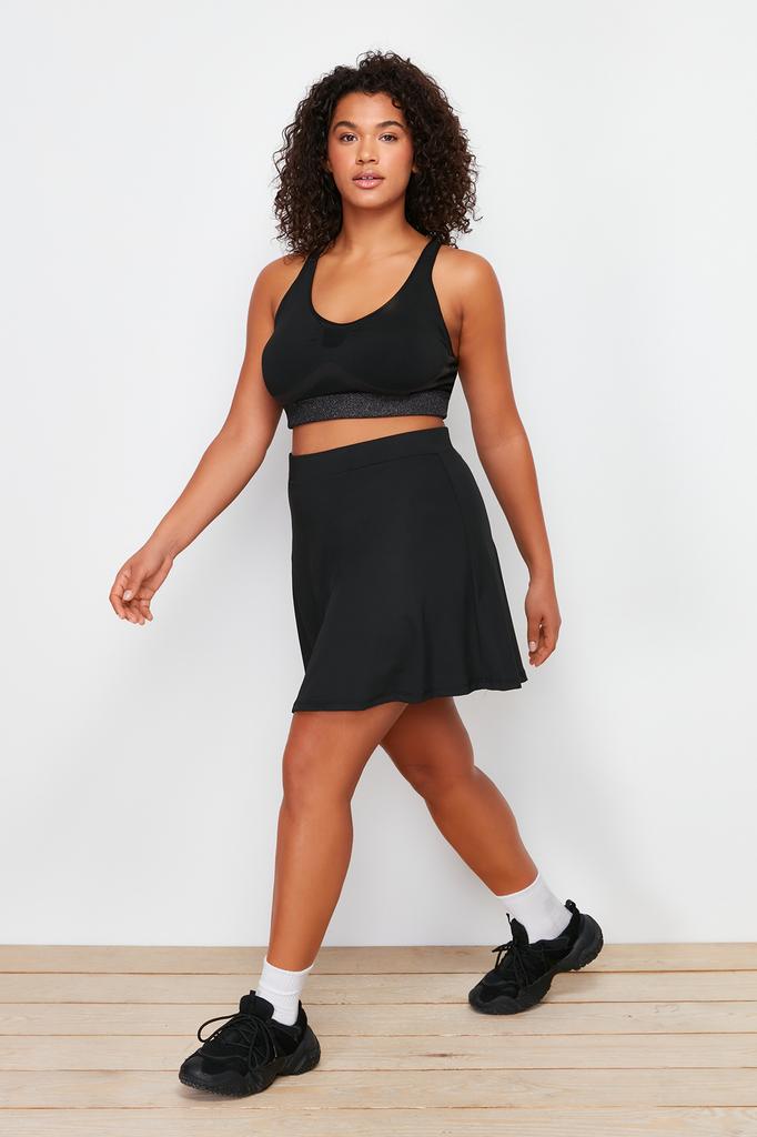 Women's Style Plus Size Black 2 Layer Sport Shorts Skirt