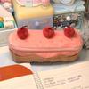 Cosmetic Bags Plush Pen Bag Cherry Cake Pencil Pouch Fashion Stationery Bag  Stationery Box