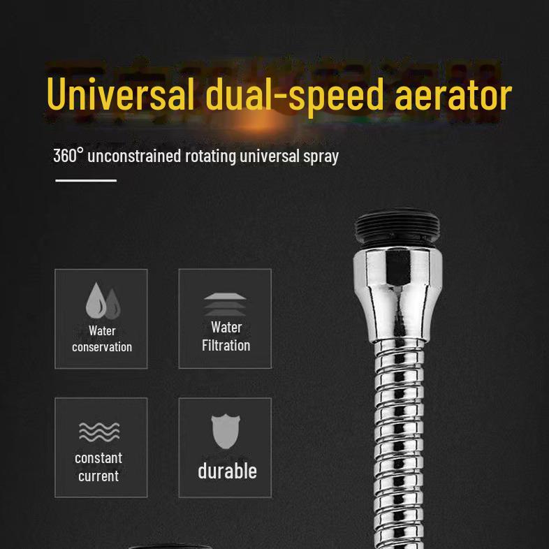 Универсальный поворотный удлинитель для кухонного крана из нержавеющей стали - брызгозащищенный фильтр-бустер