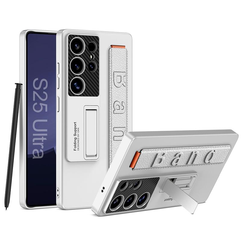 Чехол GKK для Samsung Galaxy S25 Ultra из поликарбоната и термополиуретана с подставкой и браслетом