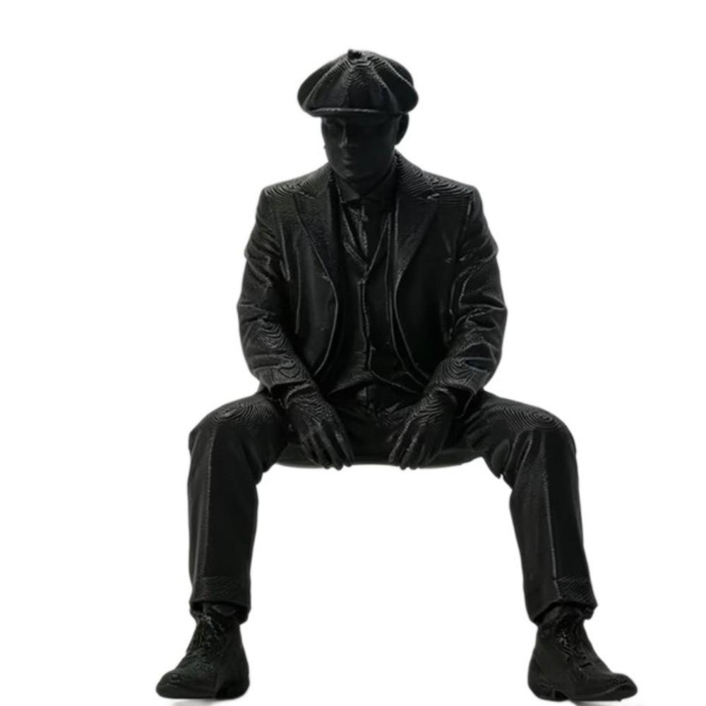 Home Decoration Tuxedo Man Sculpture Minimalist Sitting Man Figurine Elegant Magician Statue Desk
