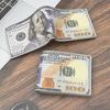 Мужской кошелек большого объема с зажимом для денег, принт долларов США в ретро-стиле