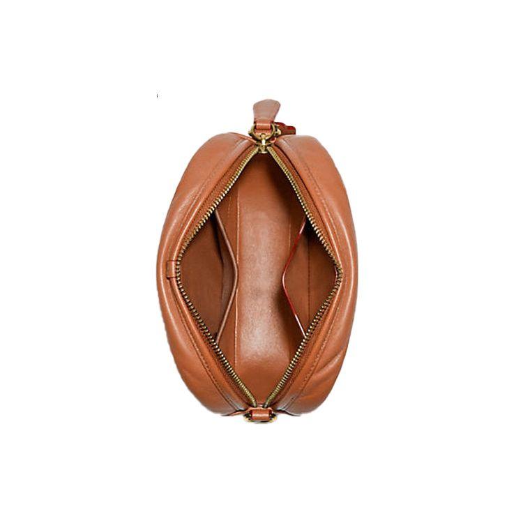 Coach Camera 20 Turnlock Zipper Leather Camera Bag Women Shoulder Bag Caramel-Brown C4814-B4NL4