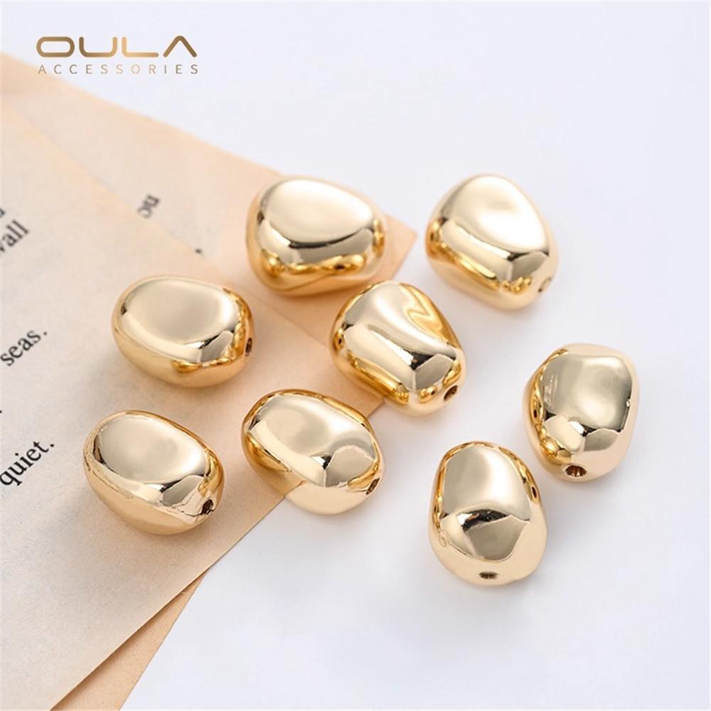 14K Gold-plated Bead Toothpick Beads, Irregular-shaped Pearls, Baroque-shaped Through-hole Beads, Irregular Stone Beads Diy