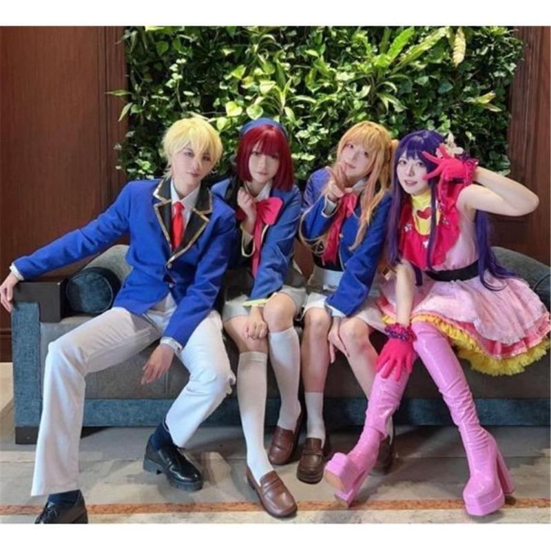 Аниме Oshi No Ko Ruby Hoshino Kana Arima Косплей Костюм Синяя школьная форма Карнавальный костюм Полный комплект Ruby Косплей
