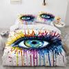 Big Eye Duvet Cover Cover Colourful Painting Art Comforter Cover King Queen Size for Teens Adults Kids Polyester Bedding Set
