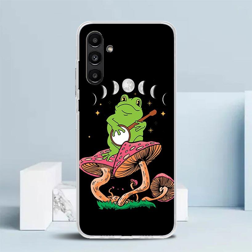 Коттеджкор Лягушка Гриб Кавайный Чехол для Телефона Для Samsung Galaxy A17 A37 A57 A16 A15 A14 A13 A56 A55 A54 A53 A36 A35 A34 A33 A26 A