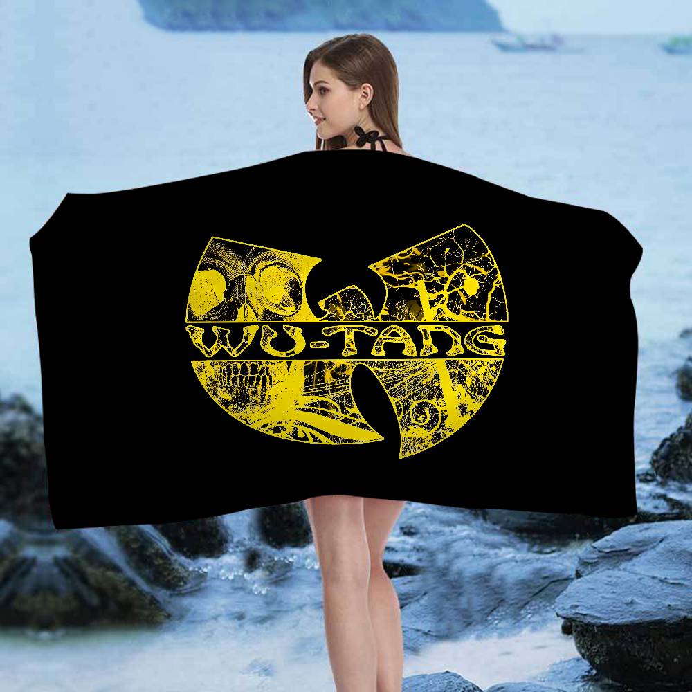 WU-T--TANG CLAN Микрофибровое одеяло Быстросохнущие пляжные полотенца Большого размера с принтом Супервпитывающее полотенце-одеяло для бассейна