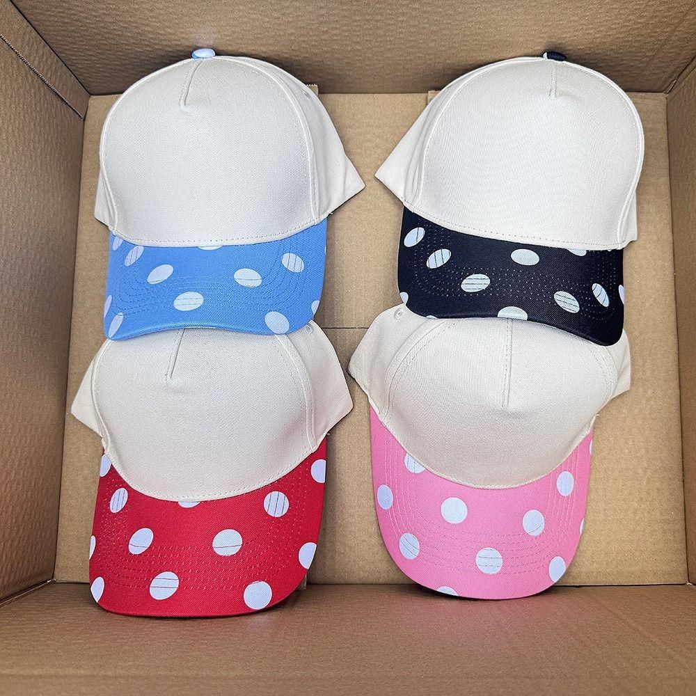 Creative Striped Baseball Hat Hip Hop Printed Peaked Cap Polka Dot Baseball Cap Girl