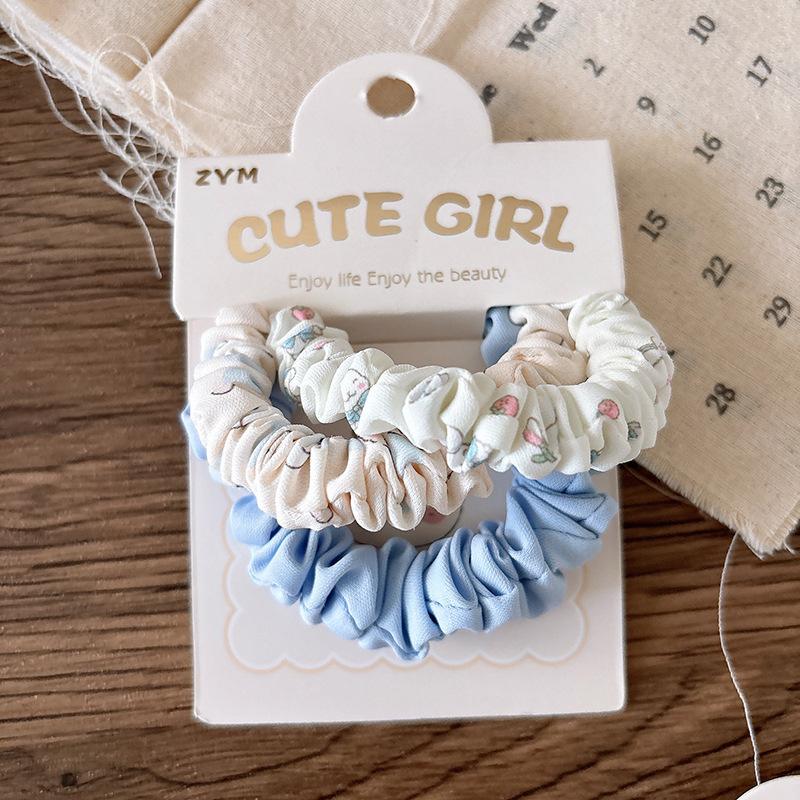 3 шт. Синие эластичные резинки для волос для девочки, резинки для волос, детские держатели для хвостика, резинки, аксессуары для волос, детские головные уборы
