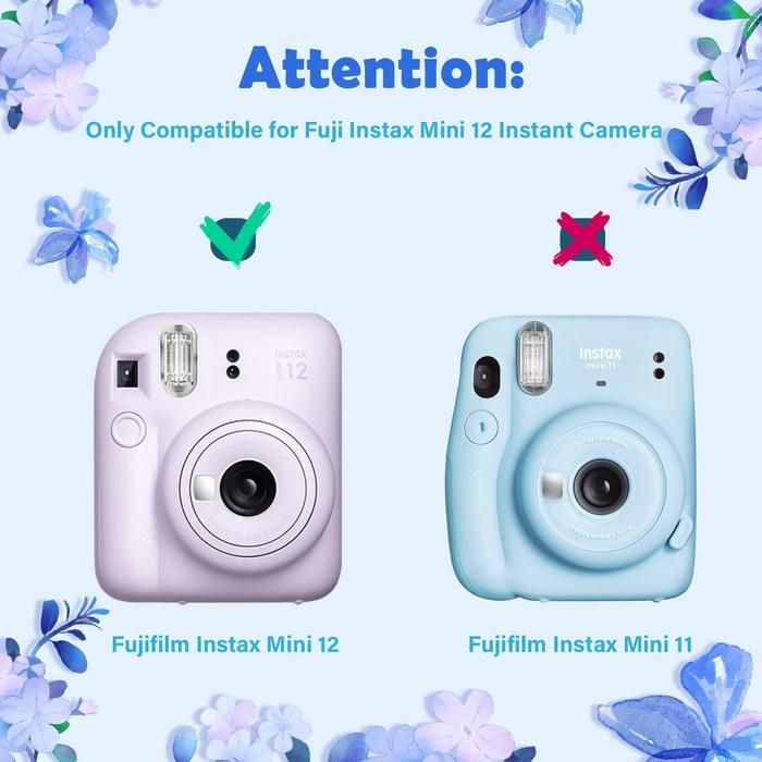 [Kinokoo] Mini 12 Case, Fujifilm Instax Mini 12 Camera Case, Snap-Open Closure, Instax Case, Shoulder Strap Included (Blue)