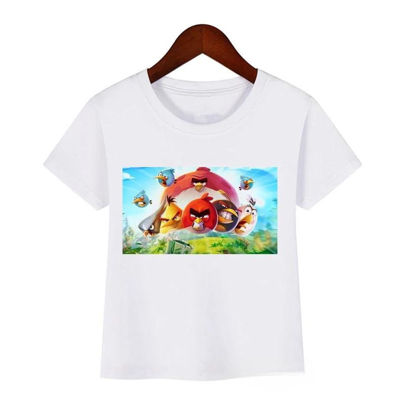 Fashionable and fun animal bird print summer children's cartoon casual Polyester comfortable short sleeved T-shirt top