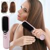Cordless Hair Straightener Brush 3 Temp Adjustable Fast Heating Portable Travel Negative Ion Hot Brush Electric Curly Hair Styling Detangling Comb