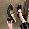 Fashion High Heels Women Sandals Chunky Mary Janes Lolita Shoes 2024 Summer New Patent Leather Pumps Luxury Women Party Wedding Shoes