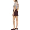 Polo Ralph Lauren SS22 Полосатый сетчатый трикотажный свитер с коротким рукавом, женские топы, розовый 211872825-001