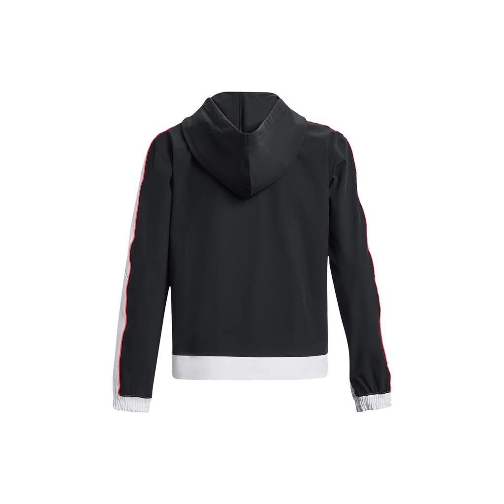 Under Armour Hoops Essential Jacket Color Block Waterproof Hooded Jacket Women Jacket Black 1380306-002