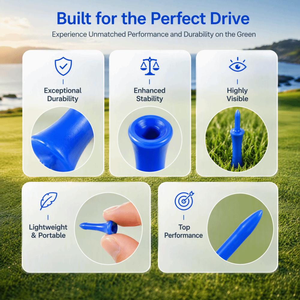 100pcs 68mm Length Step Down Golf Tees 1 1/4 Inch Size Castle Golf Tees For Women