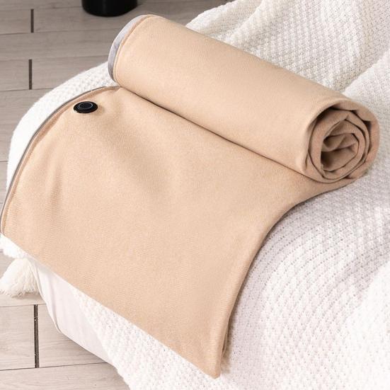 Heating Shawl USB Powered Heating Scarf with 3 Temperature Settings Zippered Winter Warm Wrap Portable Heated Blanket for Travel Flights Road Trips