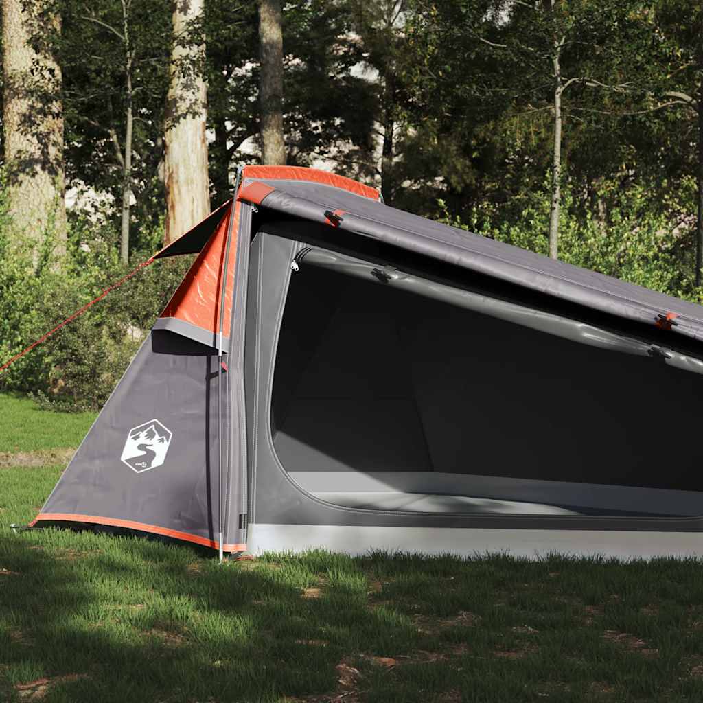 Tunnel Tent for 2 Persons Grey and Orange Waterproof
