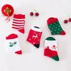 1 Pair Winter Christmas Socks for Children Kids 1 To 12 Years Red White Tube Socks Christmas Tree Snowman Santa Claus Baby Socks