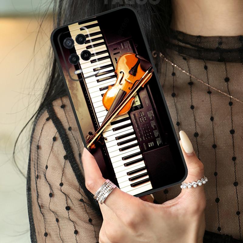 Чехол-книжка для скрипки и пианино для Oppo A80 A60 A40 A17 A57 A77 A74 A54 A94 A78 A98 A18 A38 A58 A96 A76 A16 A15 A5 Pro