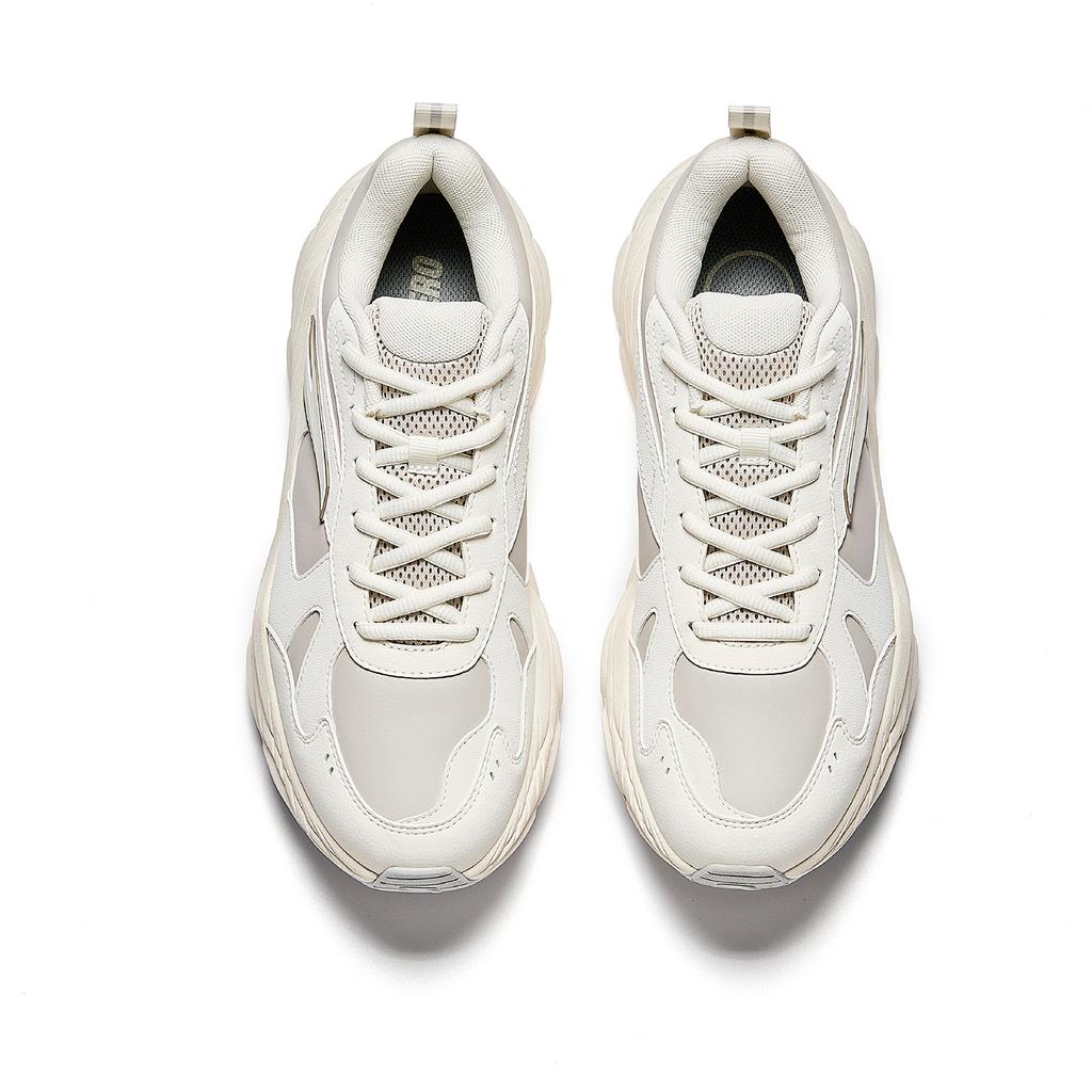 Anta Chengguang Leather Fashion Trend Durable Breathable Low-Top Casual Shoes Men Sneaker White Gray 912548802-2