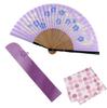 Stylish Folding Business with Folding Case and Flower Frame Openwork [Osaka Choseido] Women's Fan, Style, Handkerchief, (Pink Bellflower) (Purple)