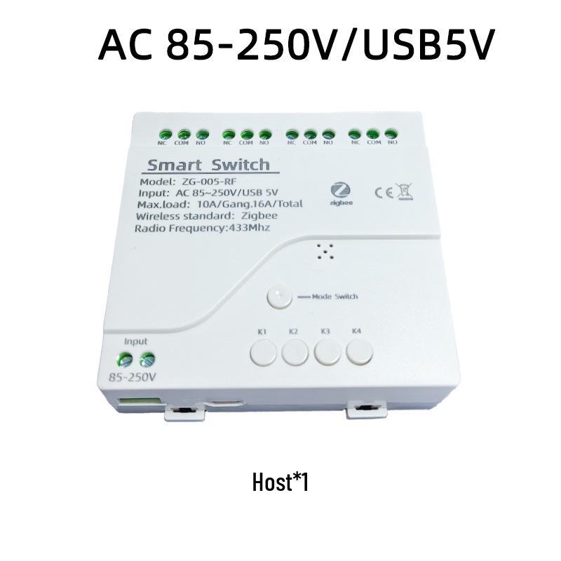 Tuya Zigbee 4-канальный модуль умного управления с беспроводным двойным управлением и многофункциональным пультом дистанционного управления.