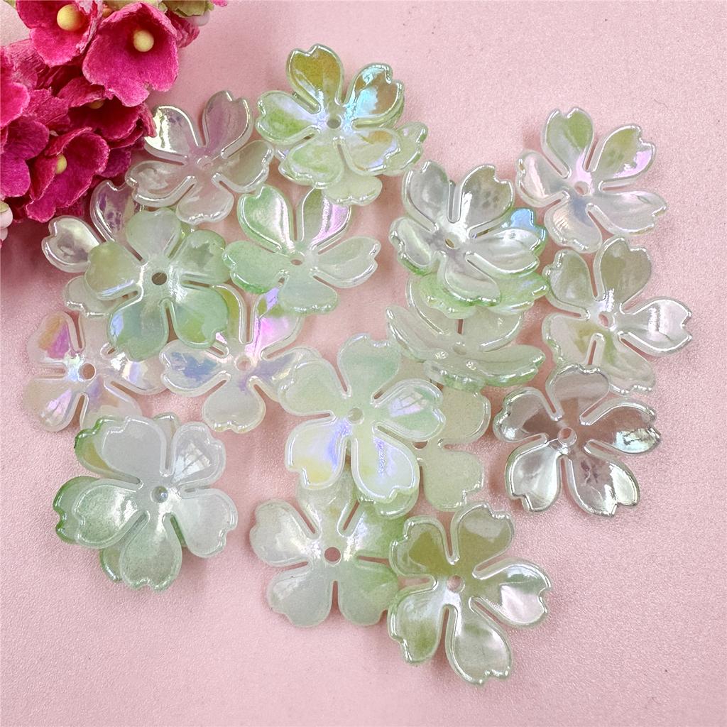 20 шт. DIY Фурнитура Акриловые Свободные Бусины Ручной Работы Разноцветные Цветы для Изготовления Ювелирных Изделий Бисероплетения Ожерелье Браслет Аксессуары