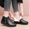 Fashion Middle Aged Elderly Women's Short Boots with Plush Insulation Boots Winter Elderly Cotton Shoes Soft Soled Cotton Leather Shoes