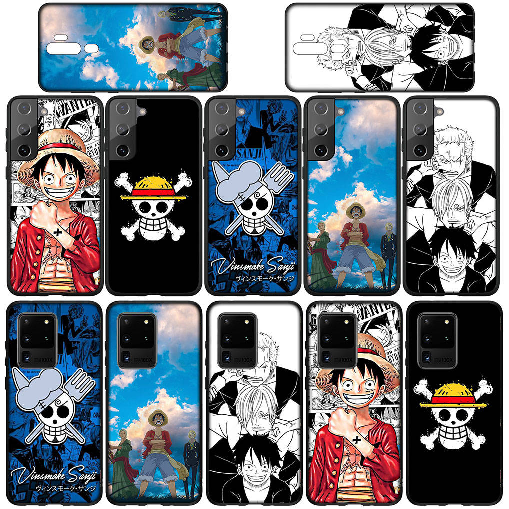 For Samsung Galaxy S24 S23 iPhone 16 15 14 Xiaomi Redmi Note 13 12 11 10Plus 9 Pro Max X XR Phone Case Comics Sanji Luffy One Piece OPPO Huawei Cover