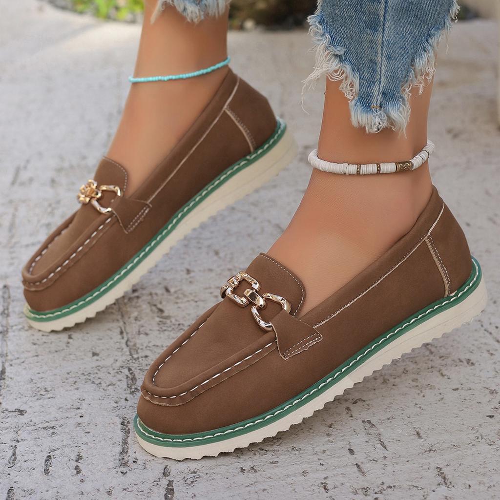 Женские кроссовки с металлической цепочкой, обувь больших размеров для женщин, сетчатые дышащие неглубокие мокасины, женские осенние нескользящие повседневные кроссовки на плоской подошве