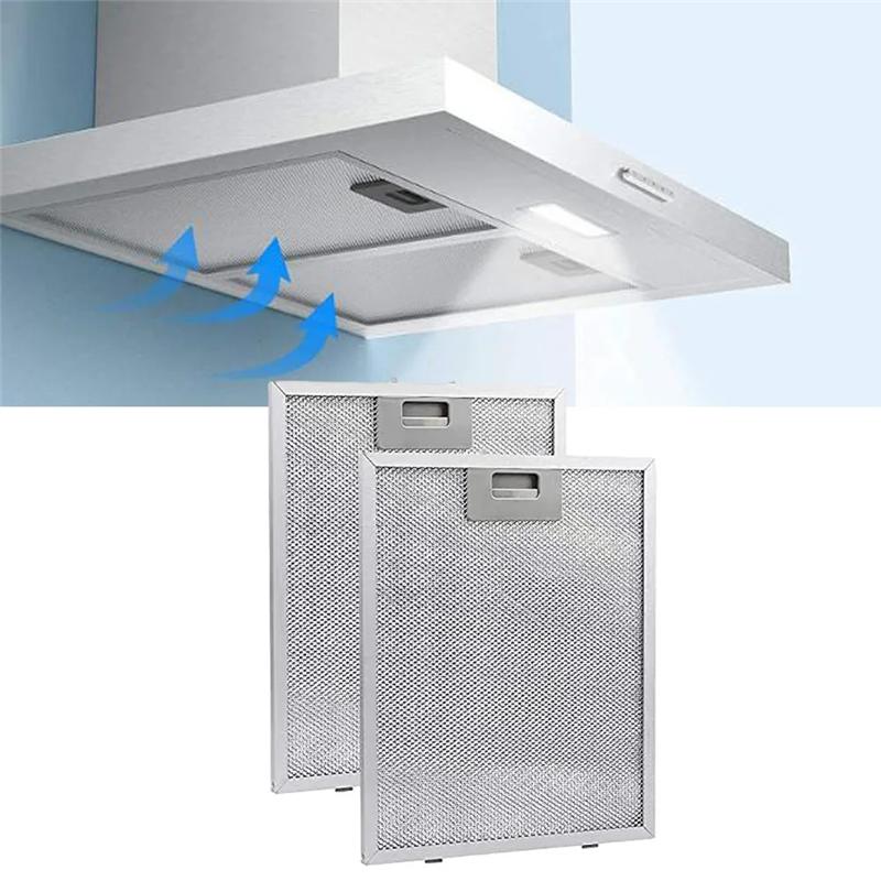 A01F-2PCS Cooker Hood Filters Metal Mesh Extractor Vent Filter 320X260mm Kitchens Hoods Oil Filter Range Hood Grease