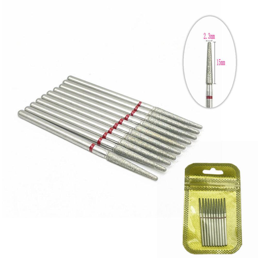 10 шт./упак. сверло для ногтей, полировщик, алмазные сверла для ногтей, вращающиеся насадки для электрического маникюрного аппарата, фрезы, заусенцы, инструменты для дизайна ногтей, аксессуары