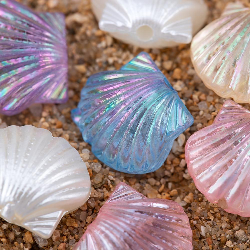 10pcs 20pcs Colorful Resin Shell Beads Jewelry Making Plastic Ocean Loose Spacer Bead DIY Holiday Bracelet Necklace Accessories