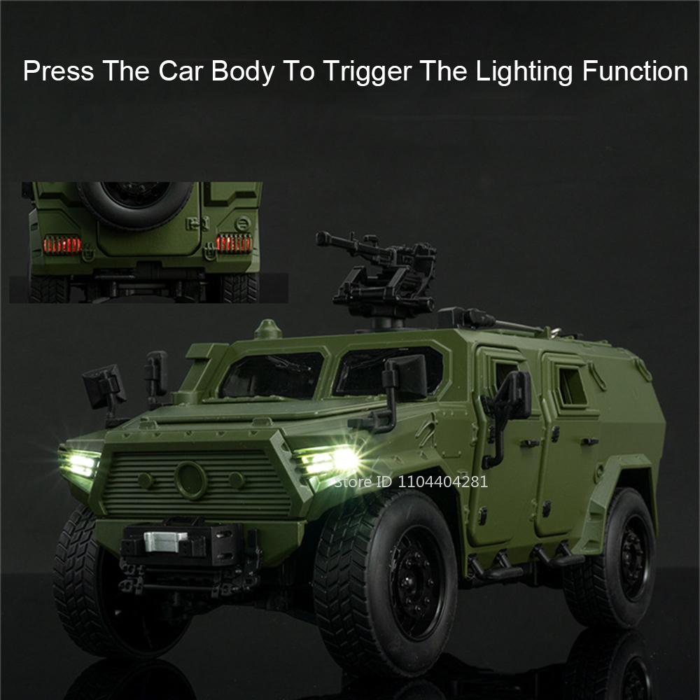 1:18 Dongfeng M-terrain Игрушки из сплава, Миниатюрная модель, Литая под давлением военная машина, Звук, Свет, Инерционный механизм, Открывающиеся двери, Детский рождественский подарок