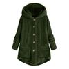 Solid Color Plush Jacket Women's Button Irregular Hooded Irregular Long Sleeve Top Plus Size