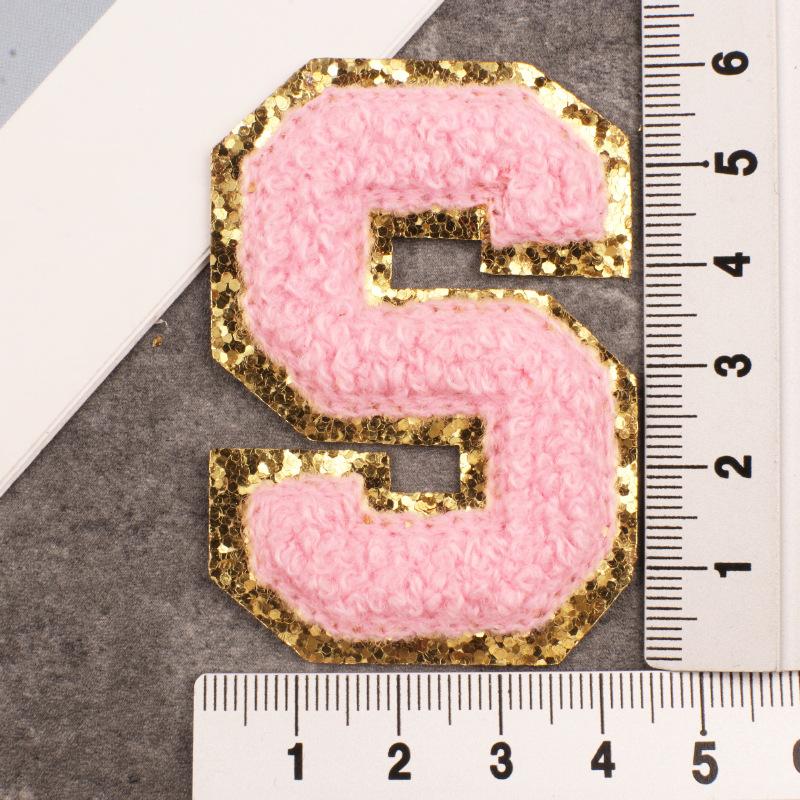 Алфавит 26 букв блестки синель для одежды сумки куртка розовый швейные принадлежности декор