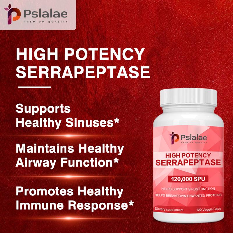 Pslalae Экстракт сериновой пептидазы, 120 000 SPU на порцию, подходит для здоровья пазух, дыхательной системы и суставов.