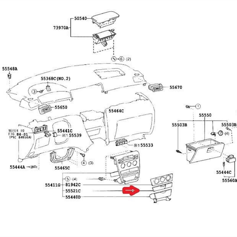 55520-02090-B1 Для TOYOTA COROLLA 2003-2008 ПЕРЕДНЯЯ ПРИБОРНАЯ ПАНЕЛЬ ПАНЕЛЬ 1x